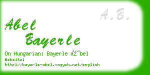 abel bayerle business card